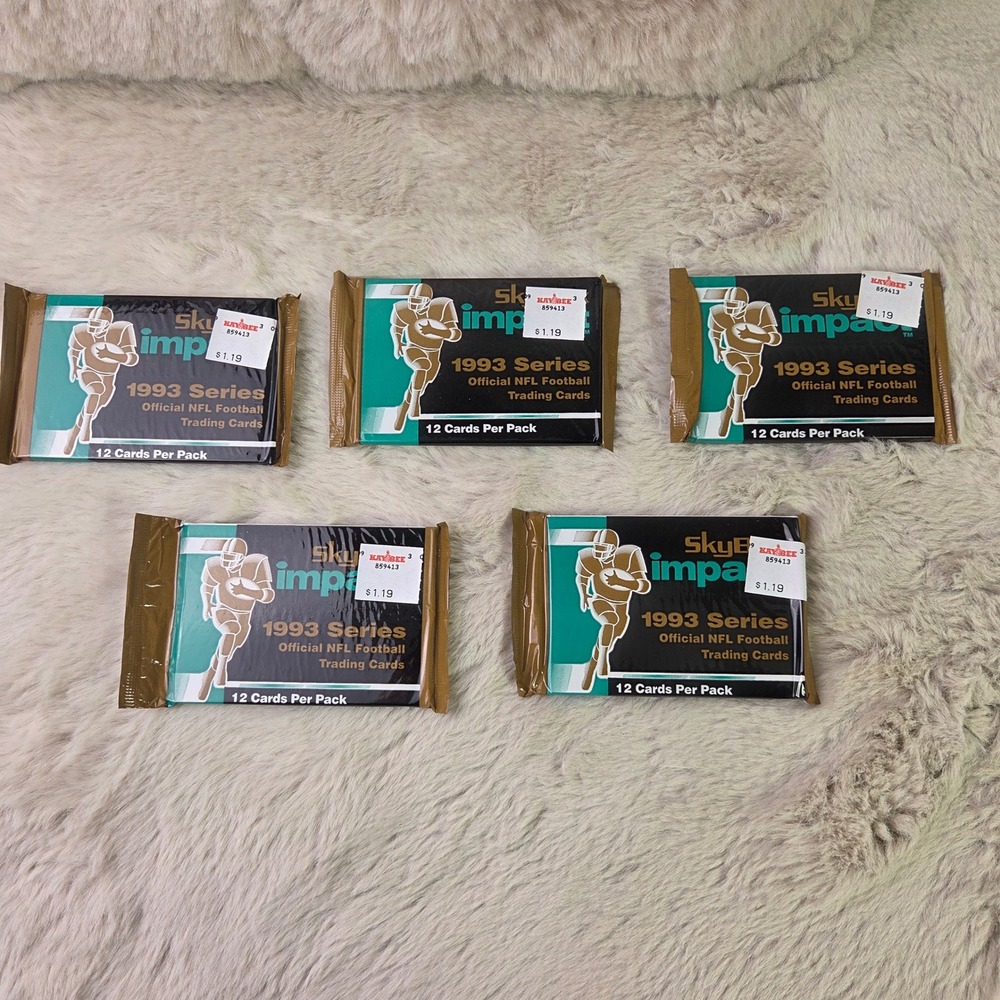1993 SkyBox Impact NFL Football Lot of 5 Sealed Packs 12 Cards Vintage